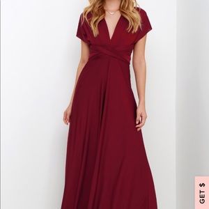 Burgundy Convertible Maxi dress